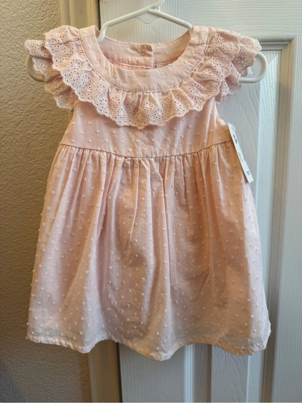 OshKosh B'gosh Light Pink Swiss Dot Ruffle Dress
